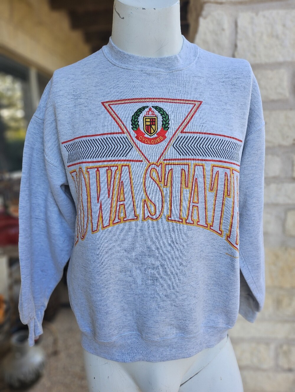 Vintage Signet Sportswear Grey Sweatshirt Crew Neck Pullover Iowa State Cyclones